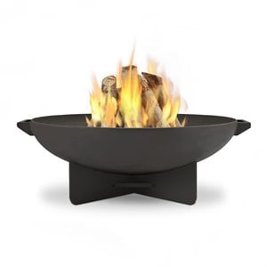 bowery hill mid-century outdoor steel fire bowl in gray