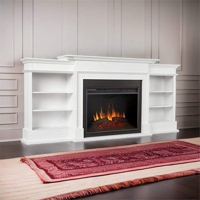Bowery Hill Modern Wood Electric Fireplace TV Stand for TVs up to 92