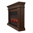 Bowery Hill Traditional Solid Wood Electric Fireplace in Dark Walnut