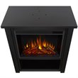 Bowery Hill Modern Stainless Steel Electric Fireplace in Matte Black