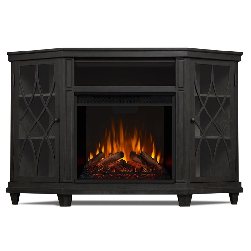 Bowery Hill Modern Wood Corner Fireplace TV Stand for TVs up to 56