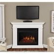 Bowery Hill Contemporary Wood Corner Electric Fireplace in White