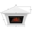 Bowery Hill Contemporary Wood Corner Electric Fireplace in White