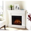 Bowery Hill Contemporary Solid Wood Electric Corner Fireplace in White