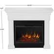 Bowery Hill Contemporary Wood Electric Fireplace in Black/Rustic White