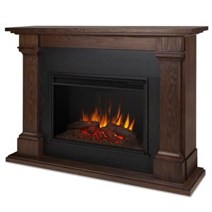 bowery hill traditional electric fireplace in chestnut oak