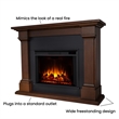 Bowery Hill Traditional Wood Electric Fireplace in Chestnut Oak/Black