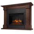 Bowery Hill Traditional Wood Electric Fireplace in Chestnut Oak/Black