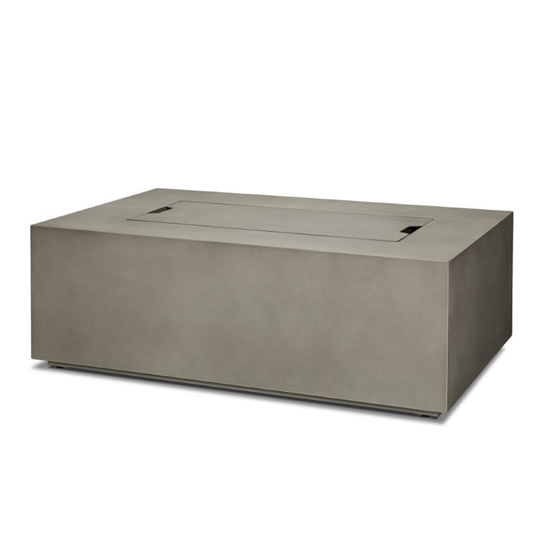 Bowery Hill Contemporary Small Propane Fire Table with Conversion Kit in Gray