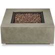 Bowery Hill Traditional Square Propane Fire Table with Conversion Kit in Gray