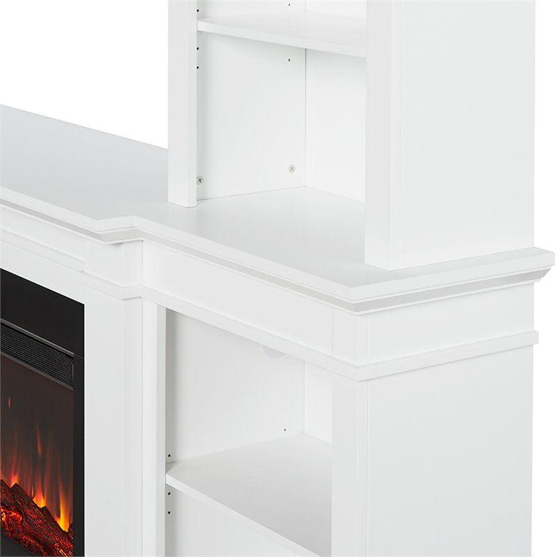 Bowery Hill Contemporary Electric Fireplace Entertainment Center in White