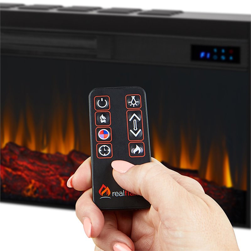 Bowery Hill Contemporary Electric Fireplace Entertainment Center in White