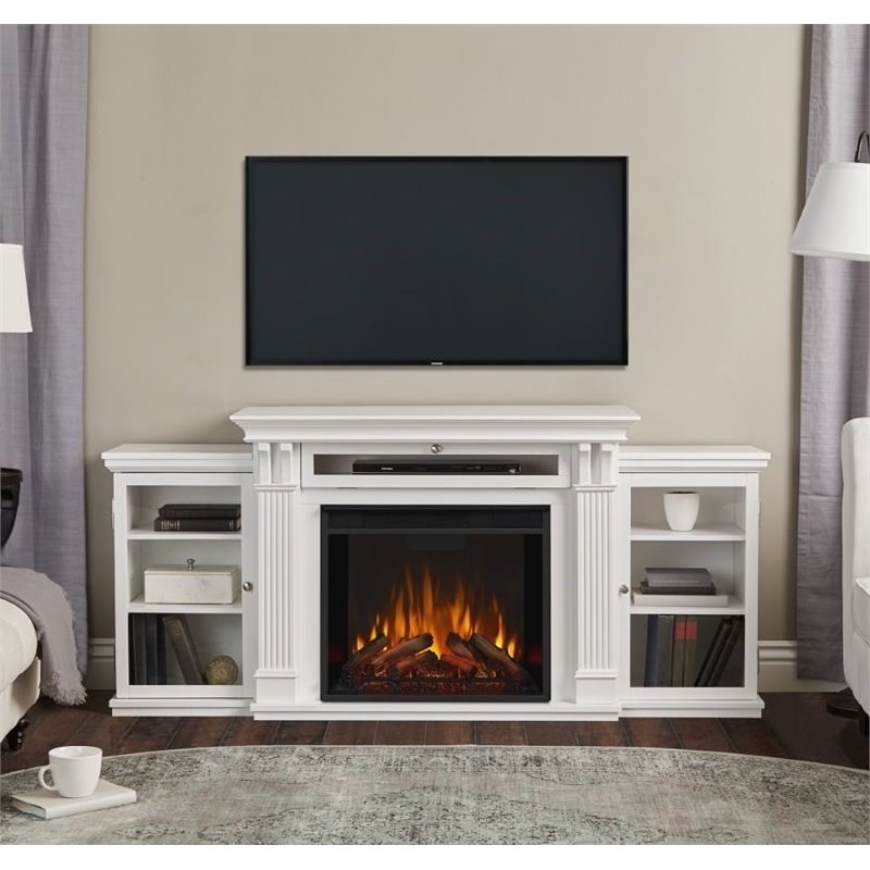 Bowery Hill Traditional Wood Fireplace TV Stand for TVs up to 67