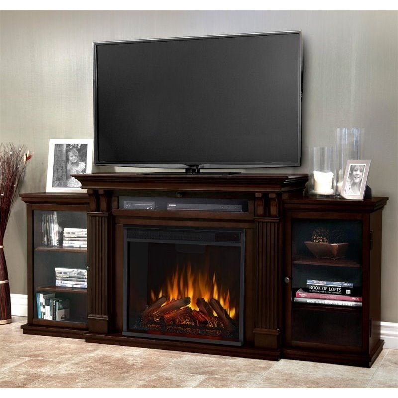 Bowery Hill Transitional Wood Fireplace TV Stand for TVs up to 67