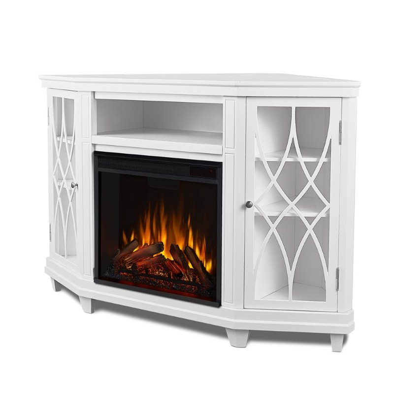 Bowery Hill Modern Wood Corner Fireplace TV Stand for TVs up to 56