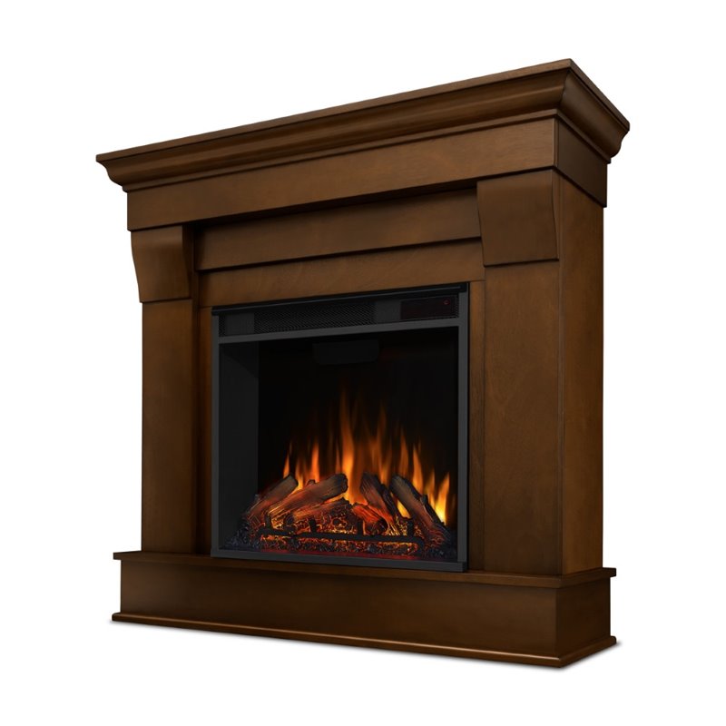 Bowery Hill Contemporary Solid Wood Electric Fireplace in Espresso