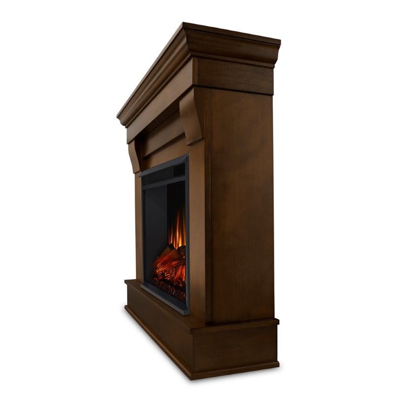 Bowery Hill Contemporary Solid Wood Electric Fireplace in Espresso