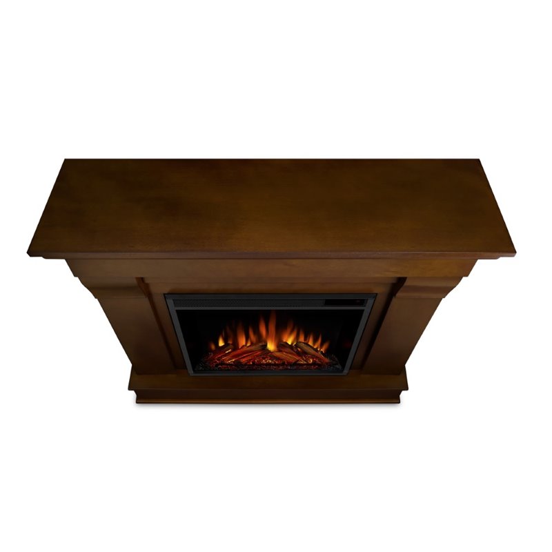 Bowery Hill Contemporary Solid Wood Electric Fireplace in Espresso