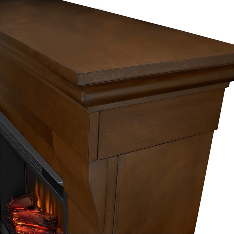 Bowery Hill Contemporary Solid Wood Electric Fireplace in Espresso