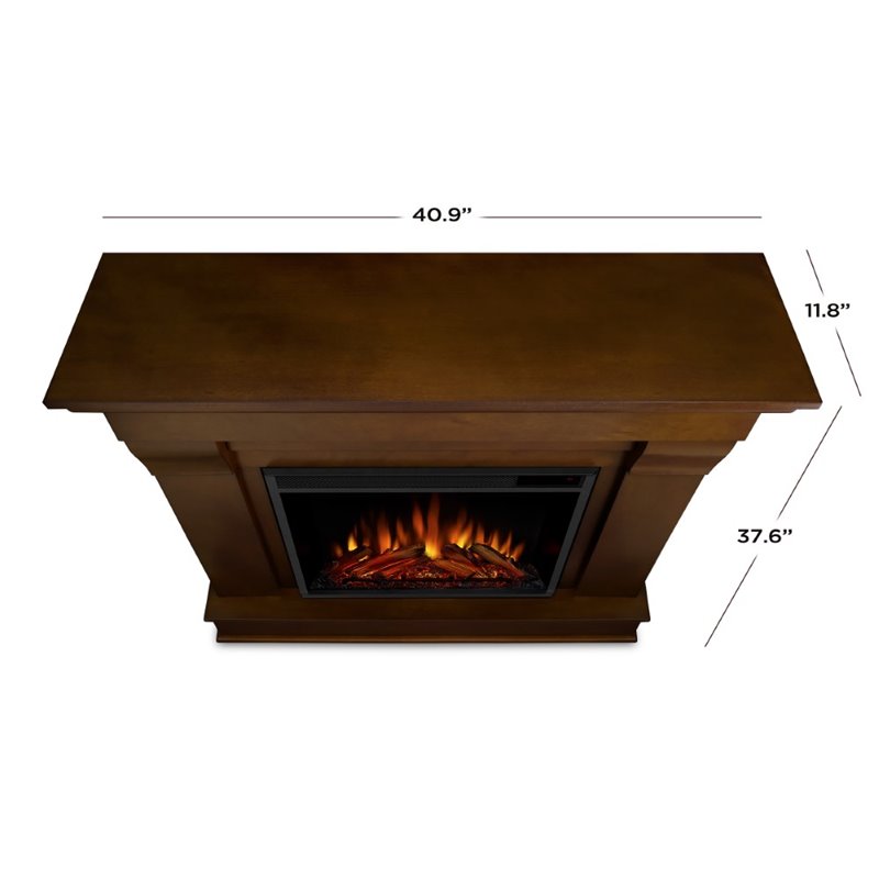 Bowery Hill Contemporary Solid Wood Electric Fireplace in Espresso