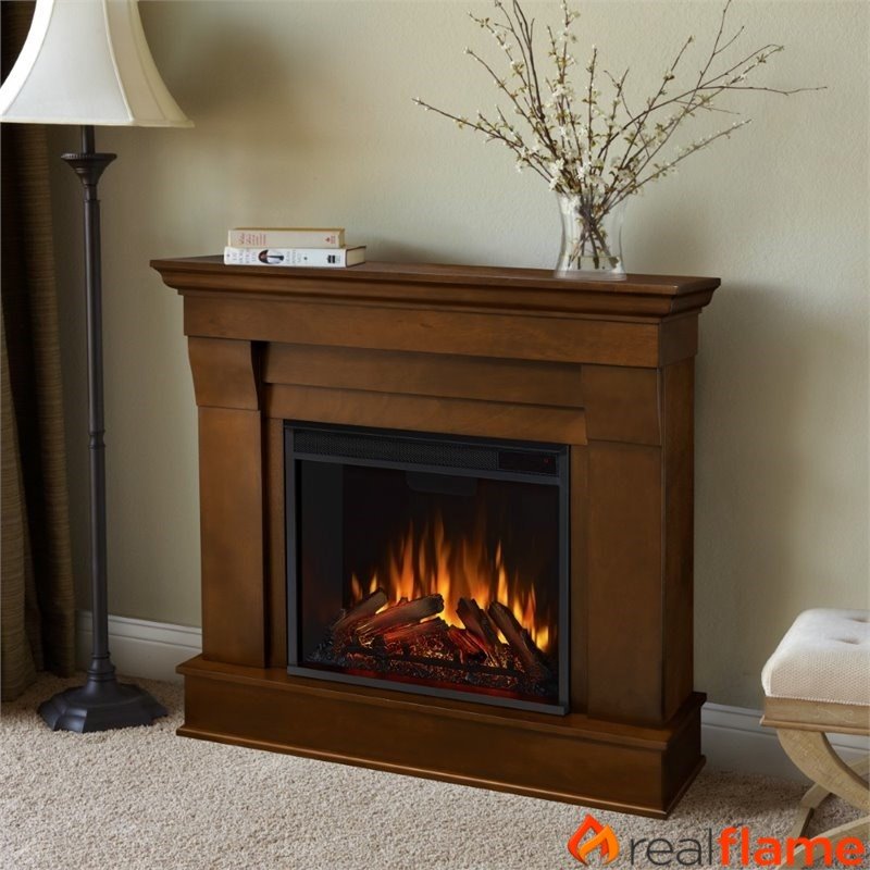Bowery Hill Contemporary Solid Wood Electric Fireplace in Espresso