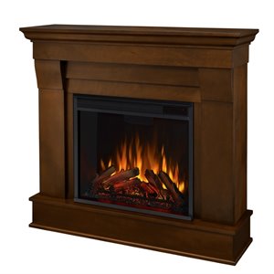 bowery hill contemporary solid wood electric fireplace in espresso
