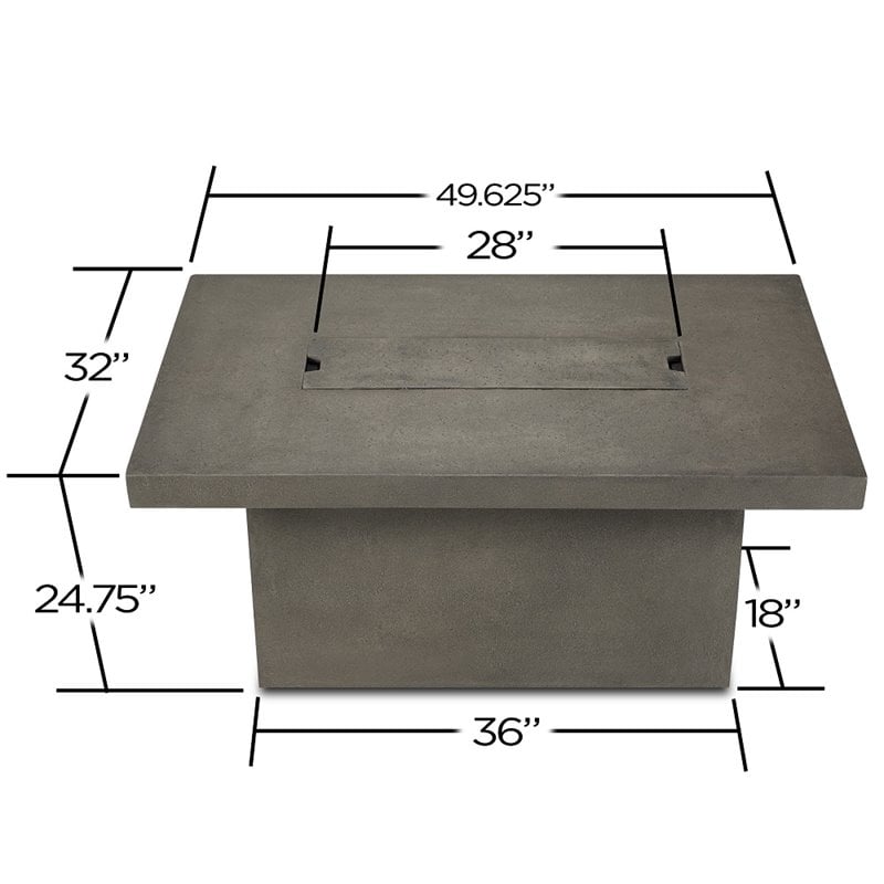 Bowery Hill Contemporary Propane Fire Pit in Glacier Gray