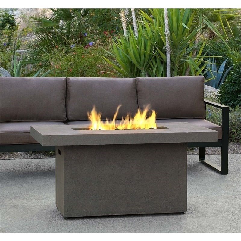 Bowery Hill Contemporary Propane Fire Pit in Glacier Gray
