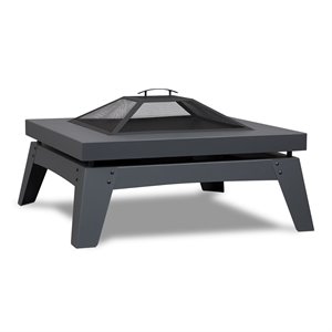 bowery hill contemporary wood burning fire pit in gray