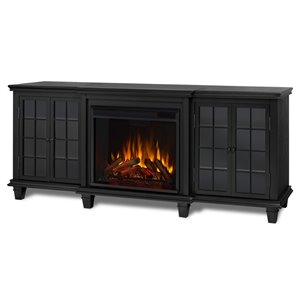 bowery hill modern solid wood fireplace tv stand