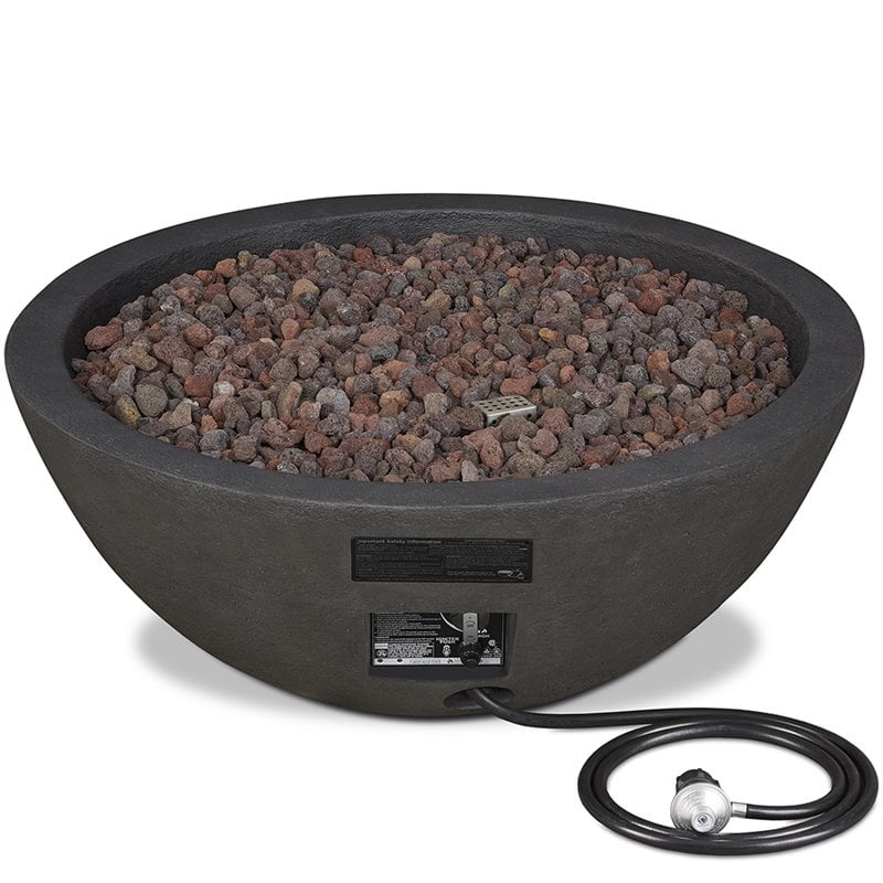 Bowery Hill Traditional Propane Fire Pit Bowl in Slate Gray