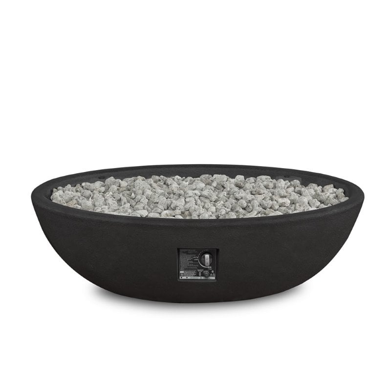 Bowery Hill Contemporary Oval Propane Fire Bowl in Shale