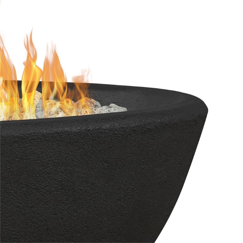 Bowery Hill Contemporary Oval Propane Fire Bowl in Shale