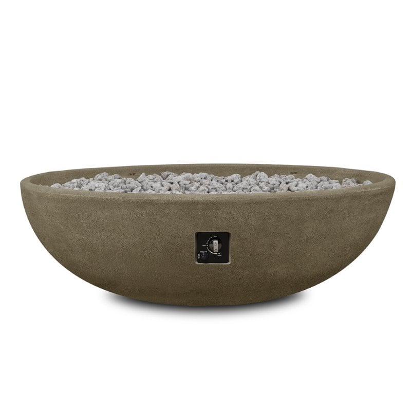 Bowery Hill Contemporary Oval Propane Fire Bowl in Glacier Gray