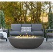 Bowery Hill Contemporary Large Oval LP Metal Fire Bowl in Shale Gray