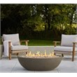 Bowery Hill Contemporary Large Oval LP Metal Fire Bowl in Glacier Gray