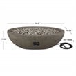 Bowery Hill Contemporary Large Oval LP Metal Fire Bowl in Glacier Gray