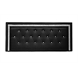 Bowery Hill Faux Leather Full/Queen Headboard Tufted Crystal Rhinestone in Black