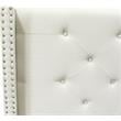 Bowery Hill Fabric Upholstered Wingback Queen Platform Bed - Beige
