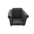 Bowery Hill Transitional Fabric Upholstered Living Arm Chair in Charcoal
