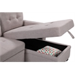 Bowery Hill Gray Fabric Reversible Sectional Storage Chaise USB Charging Ports