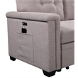 Bowery Hill Gray Fabric Reversible Sectional Storage Chaise USB Charging Ports