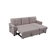Bowery Hill Gray Fabric Reversible Sectional Storage Chaise USB Charging Ports