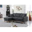 Bowery Hill Dark Gray Fabric Reversible Sleeper Sectional with Storage Chaise