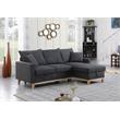 Bowery Hill Dark Gray Fabric Reversible Sleeper Sectional with Storage Chaise