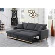 Bowery Hill Dark Gray Fabric Reversible Sleeper Sectional with Storage Chaise