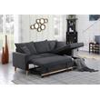 Bowery Hill Dark Gray Fabric Reversible Sleeper Sectional with Storage Chaise