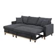 Bowery Hill Dark Gray Fabric Reversible Sleeper Sectional with Storage Chaise