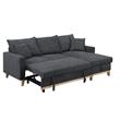 Bowery Hill Dark Gray Fabric Reversible Sleeper Sectional with Storage Chaise