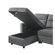 Bowery Hill Dark Gray Velvet Reversible Sleeper Sectional with Storage